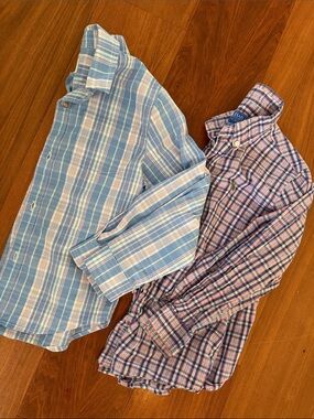 Boys Lot of 2 Button Down Shirts Size 6/7